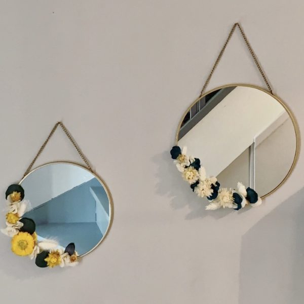 Duos de miroir en métal doré
